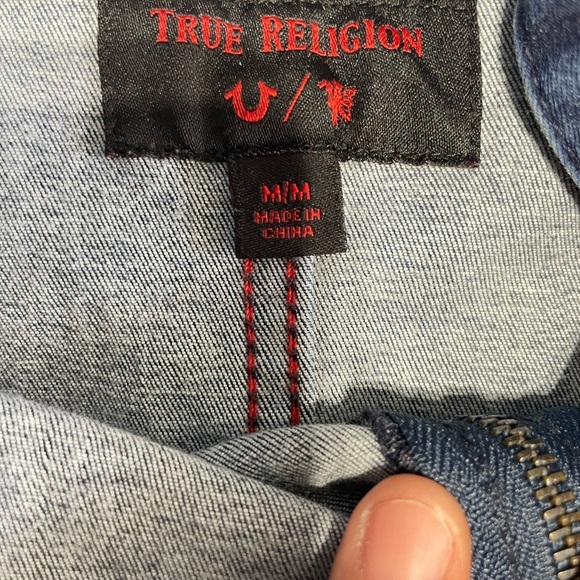 True Religion Women's X Manchester United Skinny Stretch Denim Overall Jumpsuit - Picture 11 of 15